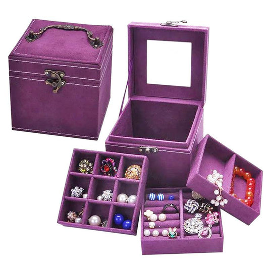 3 Layers Velvet Jewelry Boxes & Organizers