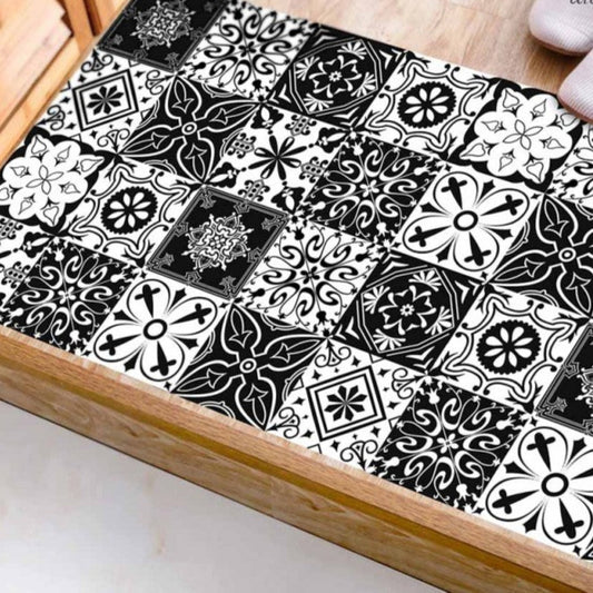12Pcs Black & White Peel & Stick Tile Decals, Under One Dollar