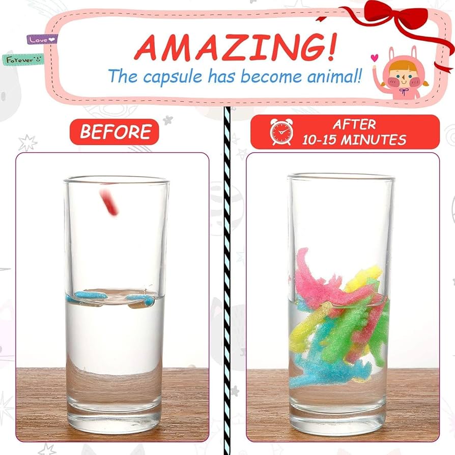 12Pcs Growing Animal Capsules Water Surprise Toys, Babies and Toys