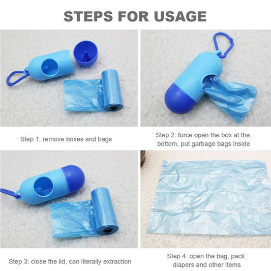 15Pcs Baby Diaper Disposal Bags – Portable Waste Bag Dispenser
