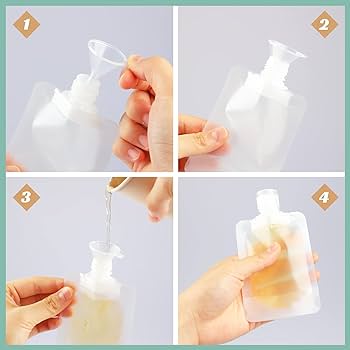 1 Pcs 50ml Refillable Transparent Flip Cap Lotion Pouch, Under One Dollar