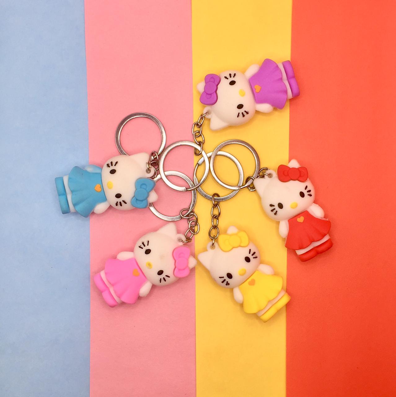 1 Pcs Hello Kitty Doll Rubber Keychain(Random Colour) Under One Dollar