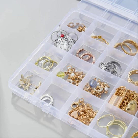 24 Grid Plastic Organizer Jewelry Storage Box