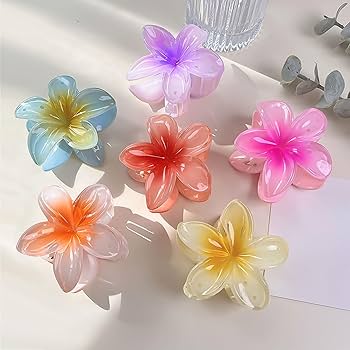 3 Pack Colorful Blossom Hair Clips For Girls, Health and Beauty