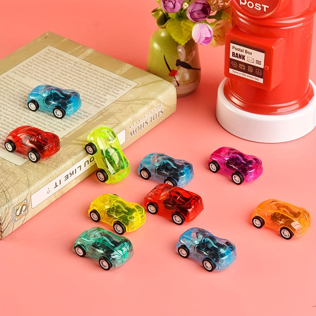 3 Pcs Crystal Candy Color Tiny Pull Back Cars, Under One Dollar