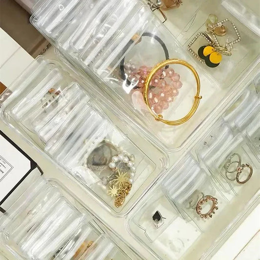 5 Pcs Transparent Storage Jewelry Pouches, Under One Dollar