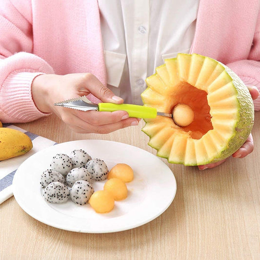 2 In 1 Fruit Carving Tool Multifunctional Dig Scoop With Fruit Carving Knife