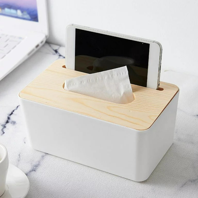 Modern Single Piece Tissue Box With Phone Stand