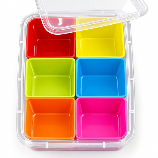 Multipurpose Spice Storage Box With 6 Compartments