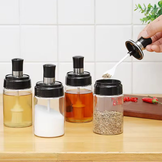 4Pcs Oil & Spice Set (White), Kitchen Accessories
