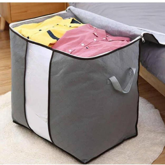 Grey Storage Organizer Bag Clothes