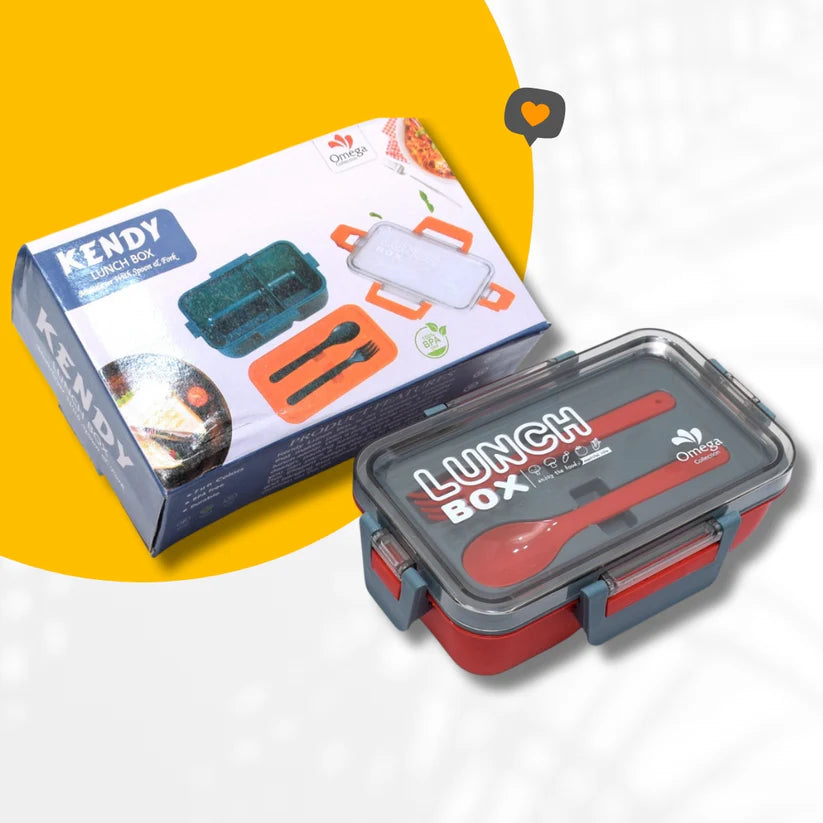 2 Compartment Meal Box With Cutlery Set