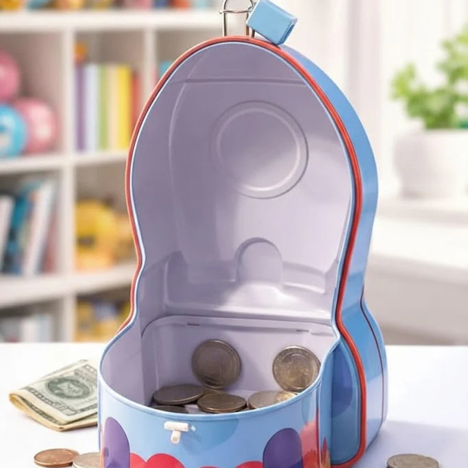 Metal Coin & Cash Box Secure Money Keeper, Babies and Toys