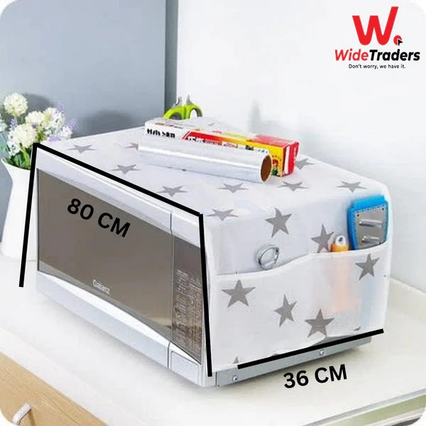 Microwave Oven Cover With Storage Pockets
