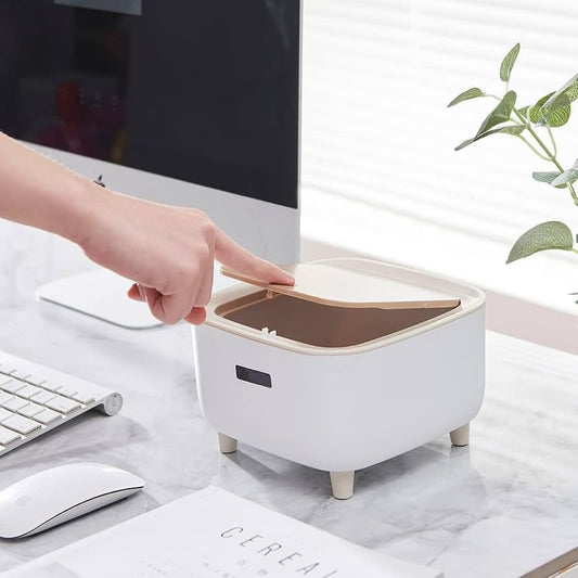 Mini Desktop Waste Bin – Stylish Countertop Trash Can with Lid