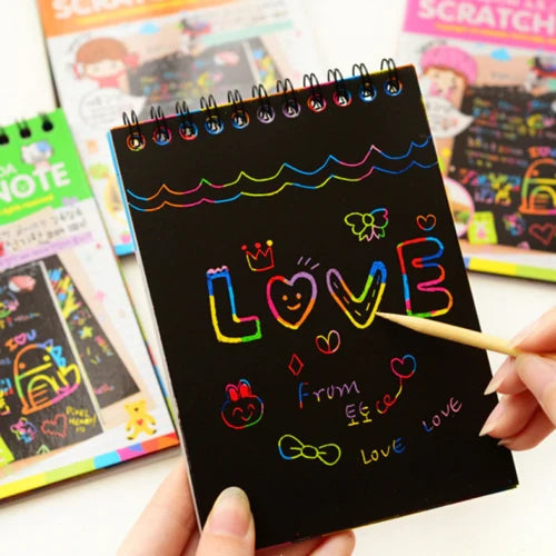 Scratch Art Paper Pad for Kids Colorful Rainbow Art & Drawing Sheets