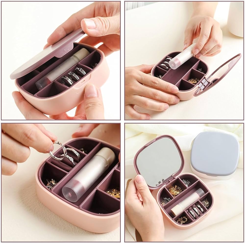 Compact Jewelry Box With Mirror