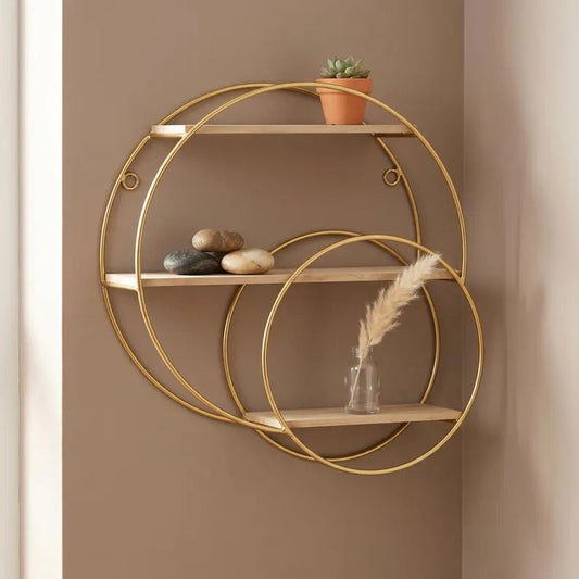 Modern 3-Tier Circular Wall Shelf – Decorative Storage Organizer