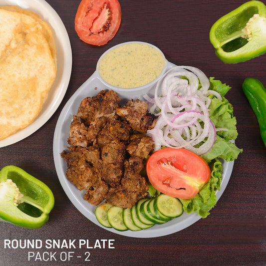 2PC Plastic Round Snacks Plates