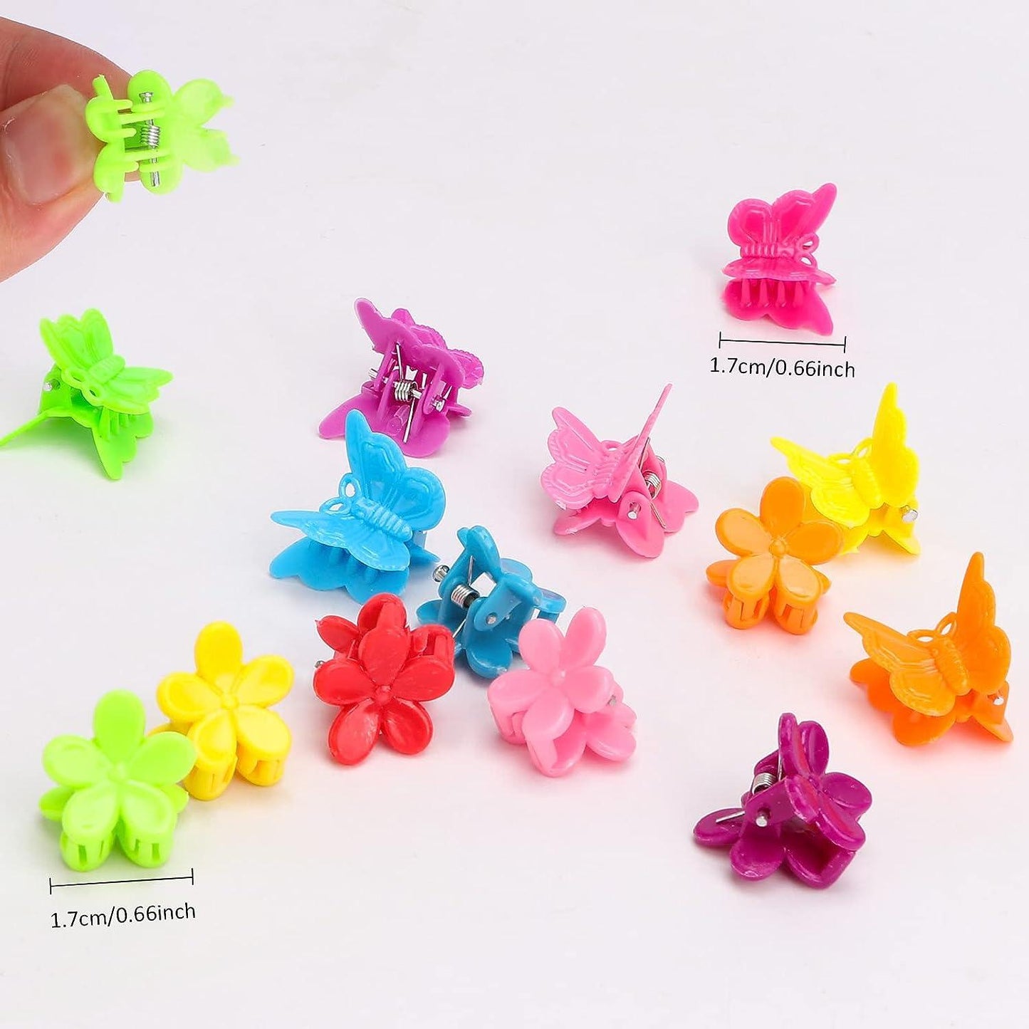 Set Of 12 Colorful Mini Flower Hair Clips, Health and Beauty