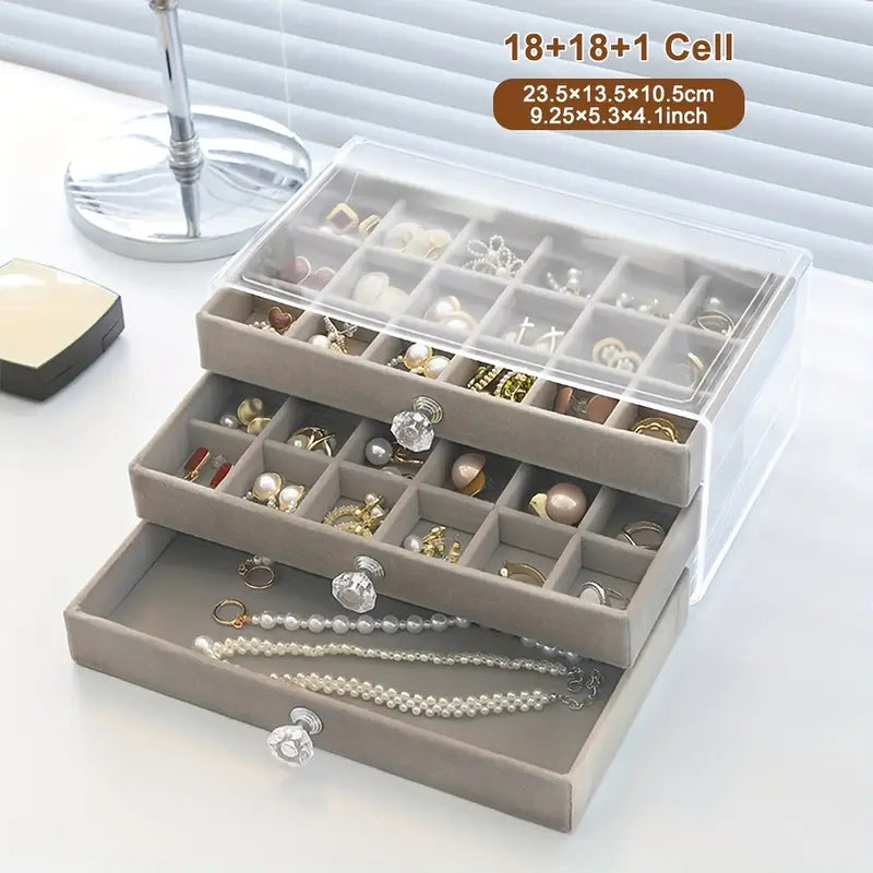 3 Portion Velvet Organizer, Jewerly Organizer