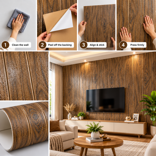 Wood Grain Wall Covering Sheet – Modern Kitchen & Home Decor
