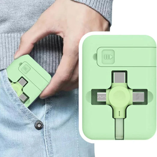 3 In 1 Retractable Charger Compact Multi Device Charging Box