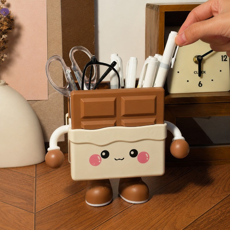 1. Chocolate Bar Pen & Pencil Holder – Fun Desk Decor Organizer
