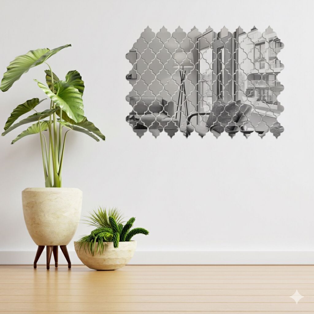 12Pcs Acrylic Mirror Stickers, Home & Wall Decor