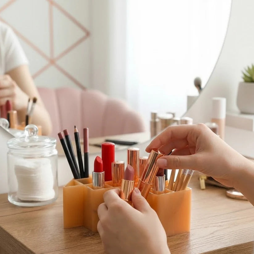 12 Grid Plastic Lipstick Organizer, Home and Living 