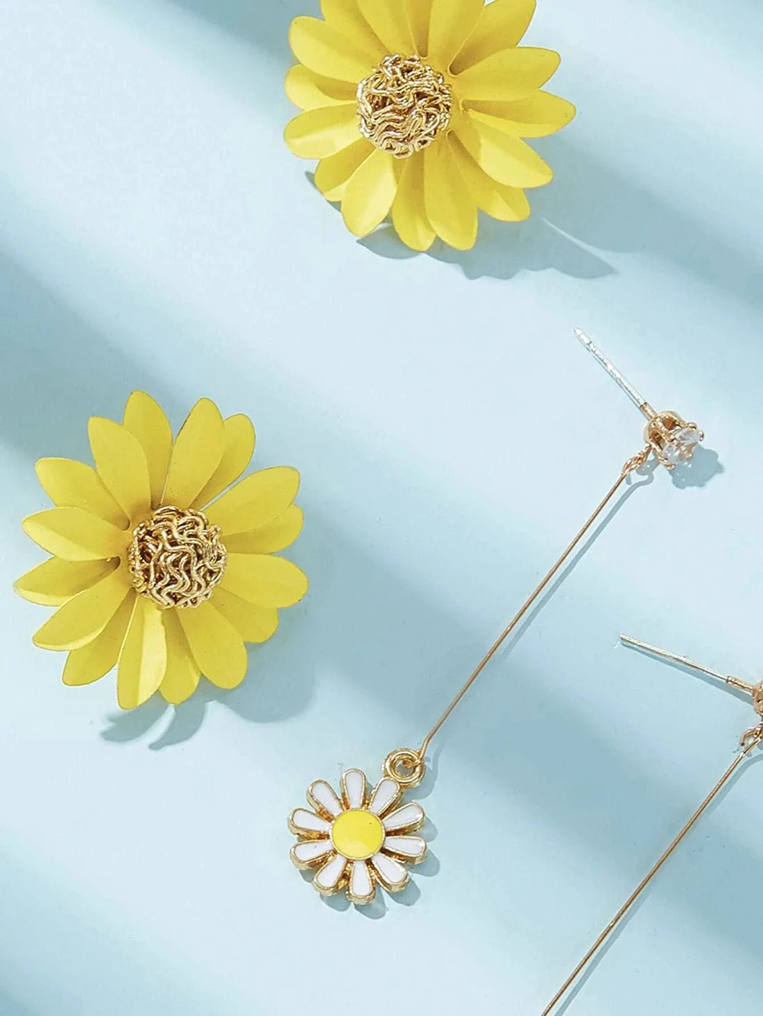 Yellow Sun Flower Stud Earrings - Radiate Sunshine and Style