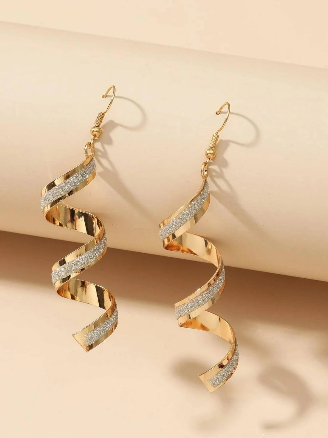 Spiral Shiny Curved Personality Earrings