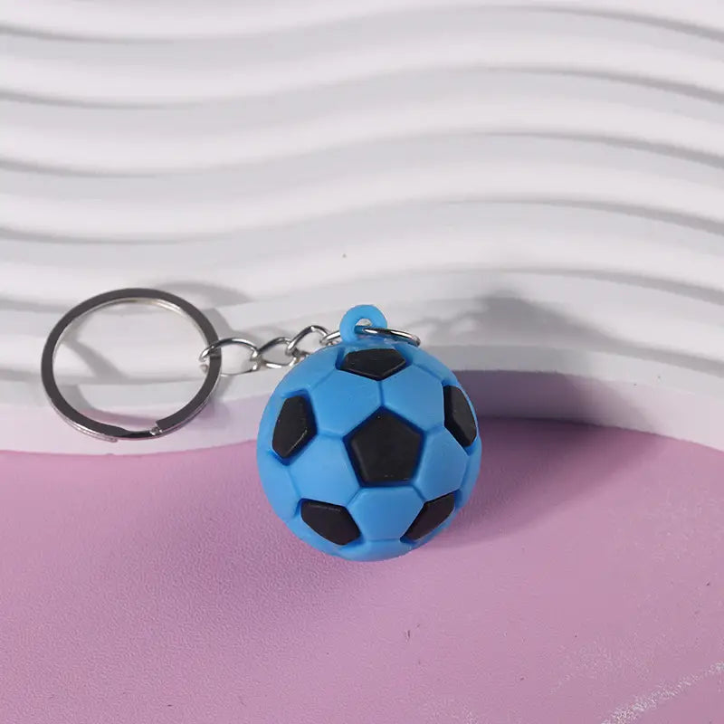 1Pcs Soft Rubber Football Keychain