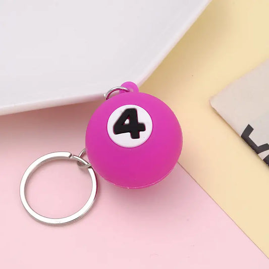 1 Pcs 4 Number Billiards Keychain