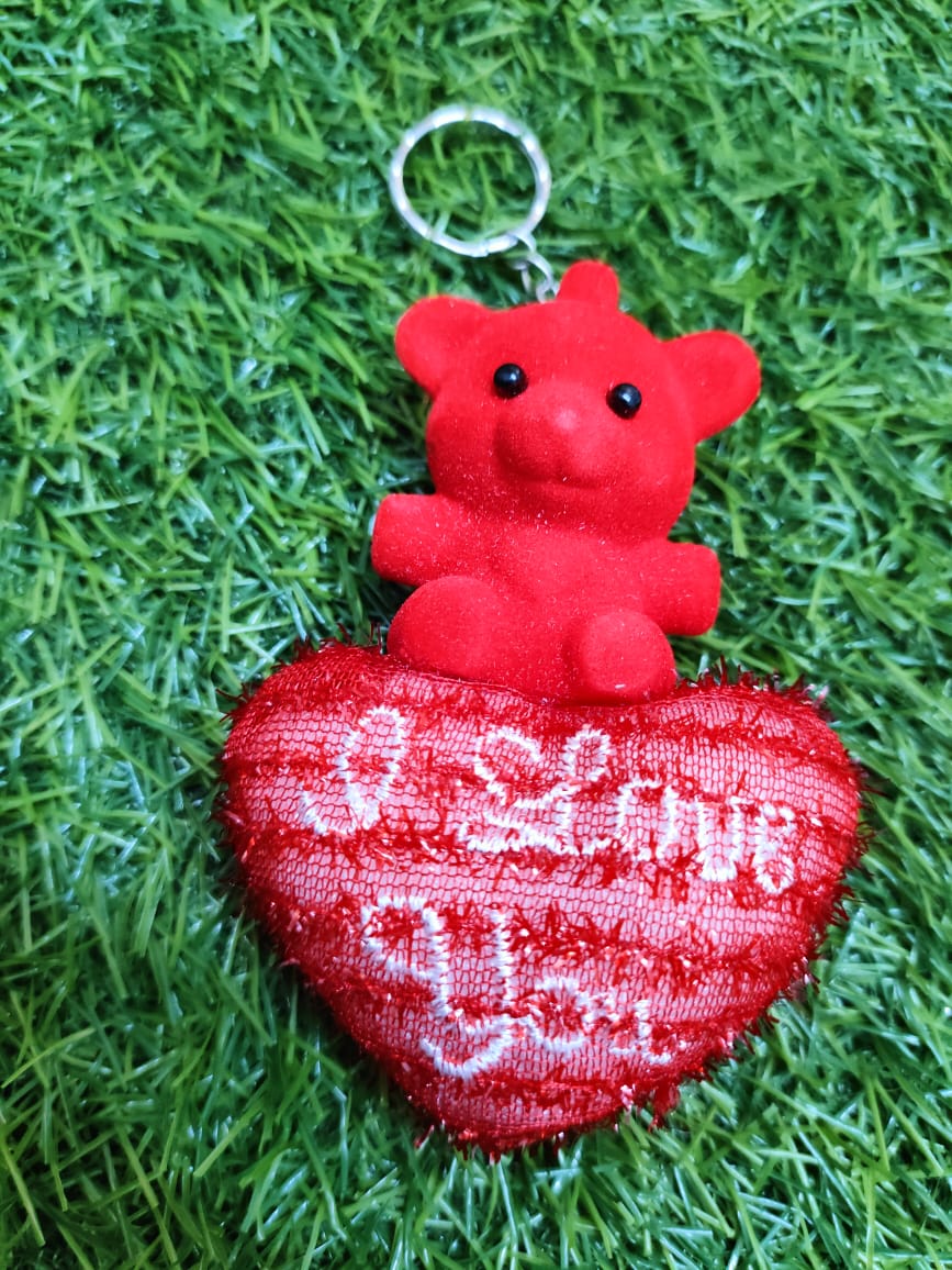 1Pc Love Heart Bear Keychain