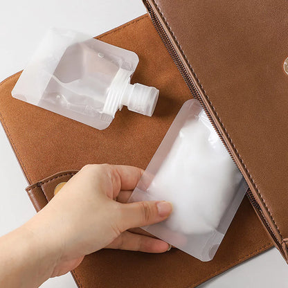 1 Pcs 50ml Refillable Transparent Flip Cap Lotion Pouch, Under One Dollar