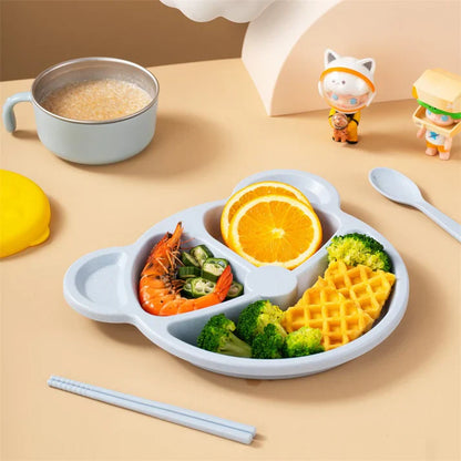 1PCs Children Bear Plate With Dips Portion Under One Dollar