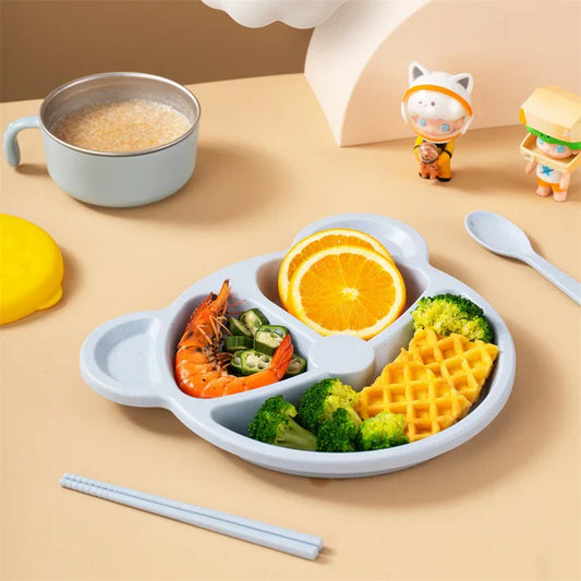 1PCs Children Bear Plate With Dips Portion Under One Dollar