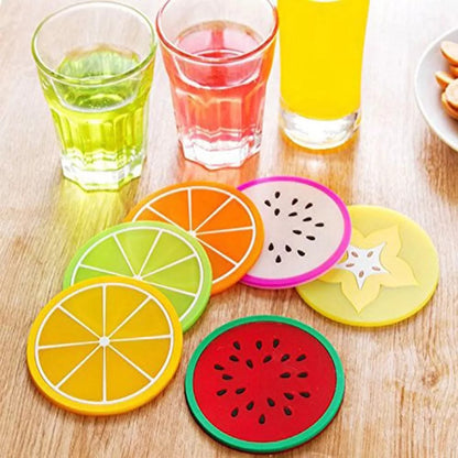 3 PC Silicone Fruit Cup Mat Coaster Insulation Pad, Under One Dollar