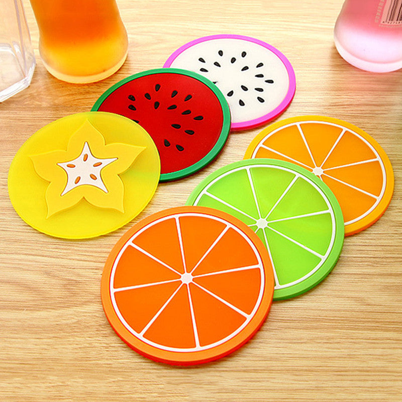 3 PC Silicone Fruit Cup Mat Coaster Insulation Pad, Under One Dollar