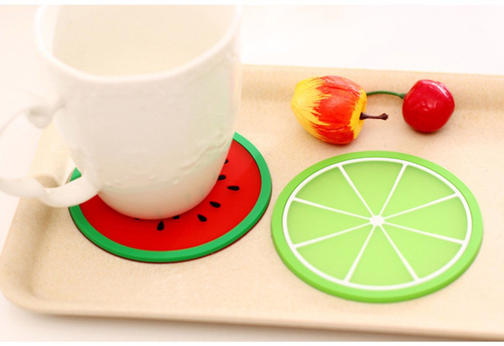 3 PC Silicone Fruit Cup Mat Coaster Insulation Pad, Under One Dollar