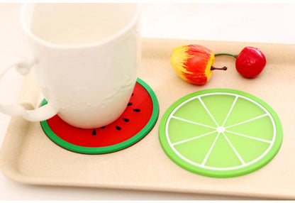3 PC Silicone Fruit Cup Mat Coaster Insulation Pad, Under One Dollar
