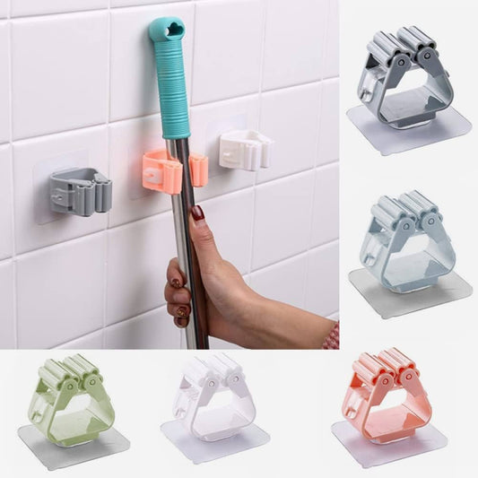 1 Pcs Self Adhensive Wall Mounted Wiper/Mops Holder, Under One Dollar