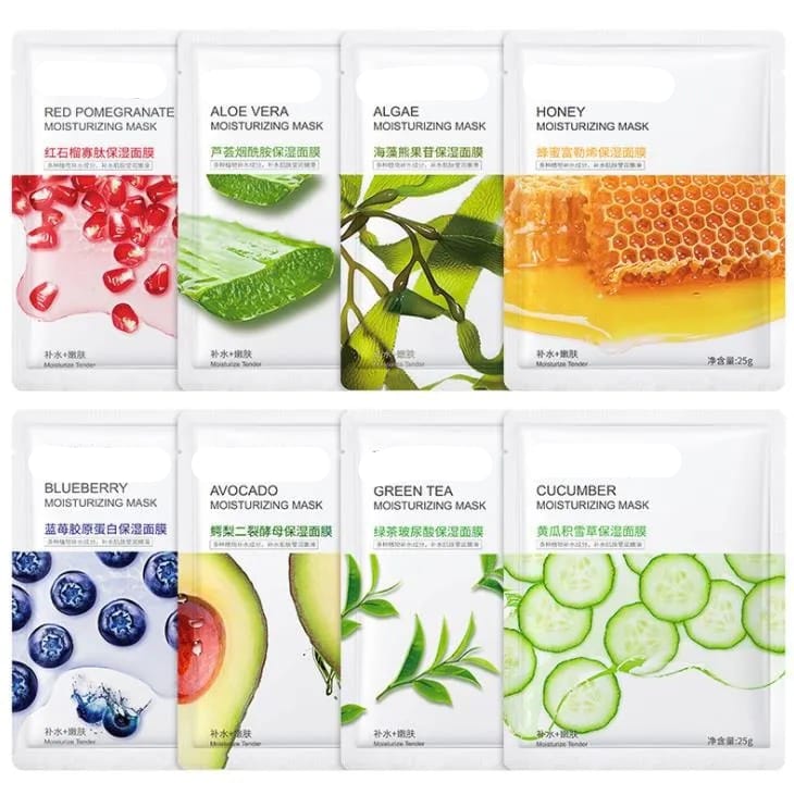 1 Pcs Fruit Extract Moisturizing Brightening Facial Mask(Random Flavour) Under One Dollar