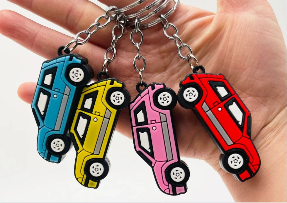 1 Pcs Rubber Simulation Car Keychain(Random Colour) Under One Dollar 