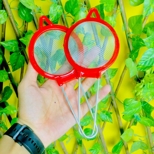 2 Pcs Fine Plastic Stainless Steel Handle Mesh Tea Strainer Under One Dollar