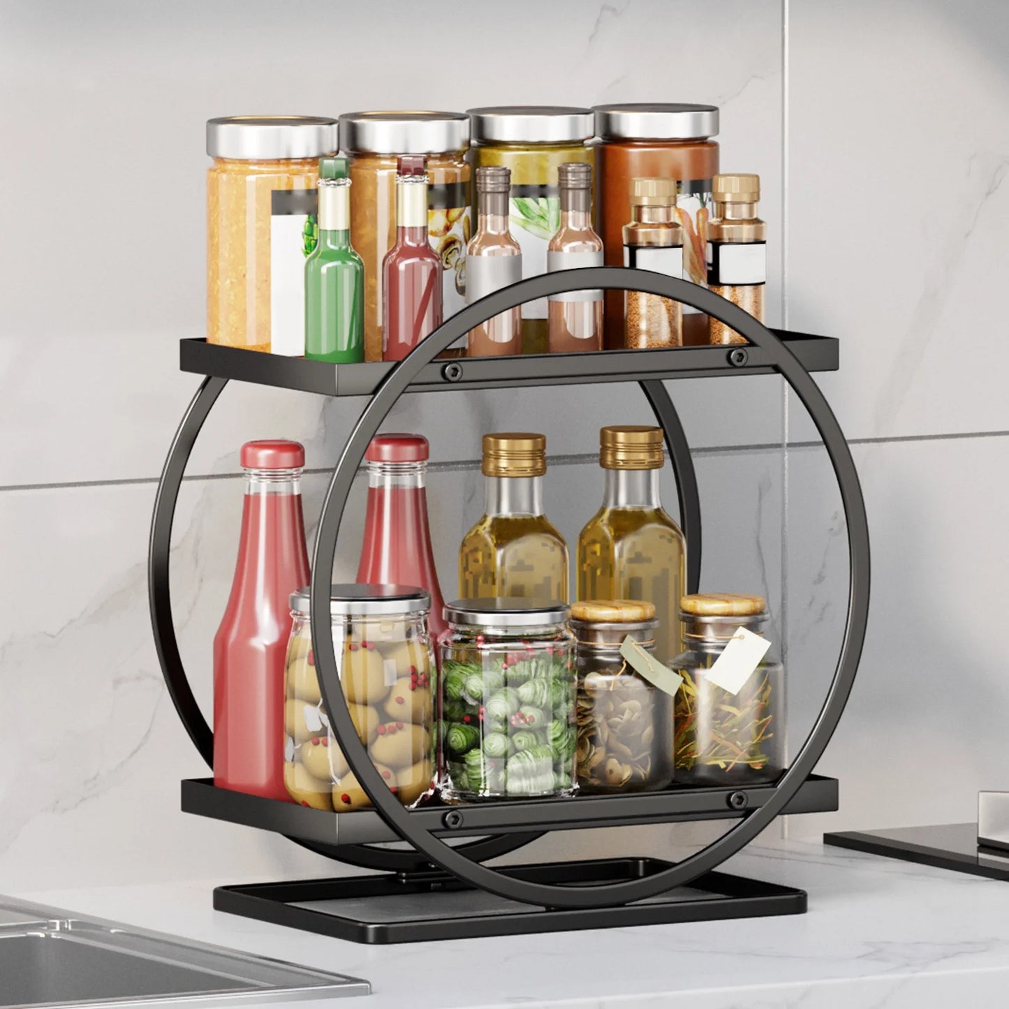  2 Layer Round Storage Rack