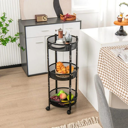 3-Tier Foldable Storage Trolley Rack