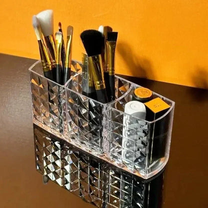3-Tier Style Acrylic Brush Organizer – Compact Makeup Storage Holder