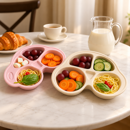 Cartoon Car Kids Plate Divided Meal Tray For Toddlers